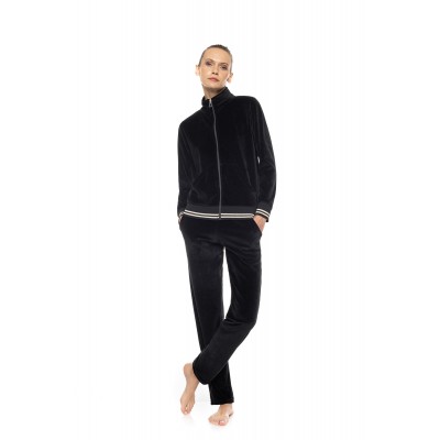 WN-1006 - Black - Trucksuit High Neck Velvet Knit Gold- (WN-1006)
