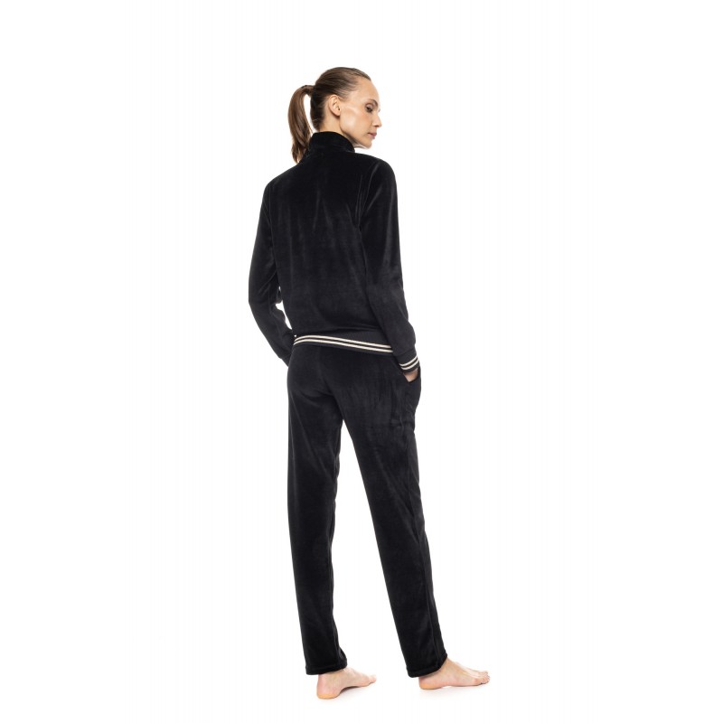 WN-1006 - Black - Trucksuit High Neck Velvet Knit Gold- (WN-1006) WN-1006 - Black - Trucksuit High Neck Velvet Knit Gold- (WN-1006)
