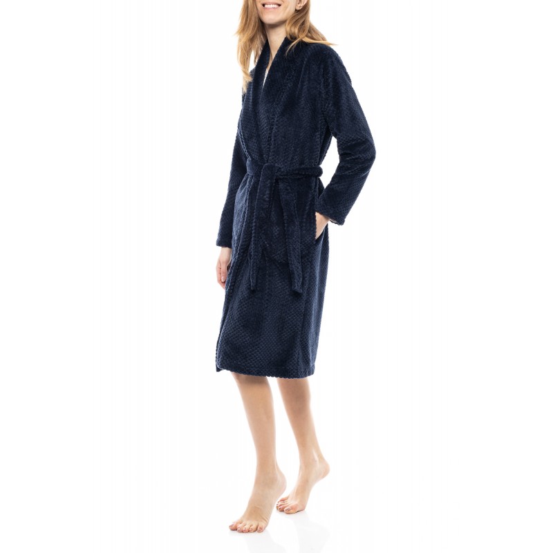 WN-1056_1 - Grey - ROBE LONG FLEECE WAFFLE- (WN-1056_1) WN-1056_1 - Grey - ROBE LONG FLEECE WAFFLE- (WN-1056_1)