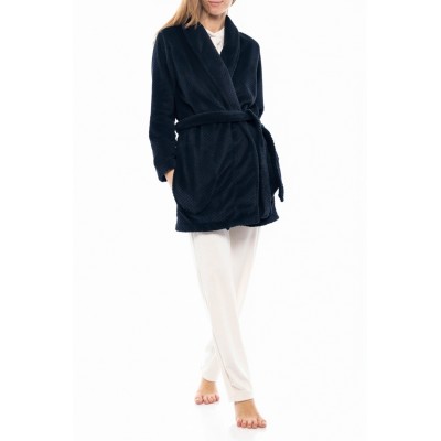 WN-1056 - Yacht Blue - ROBE FLEECE WAFFLE- (WN-1056) WN-1056 - Yacht Blue - ROBE FLEECE WAFFLE- (WN-1056)