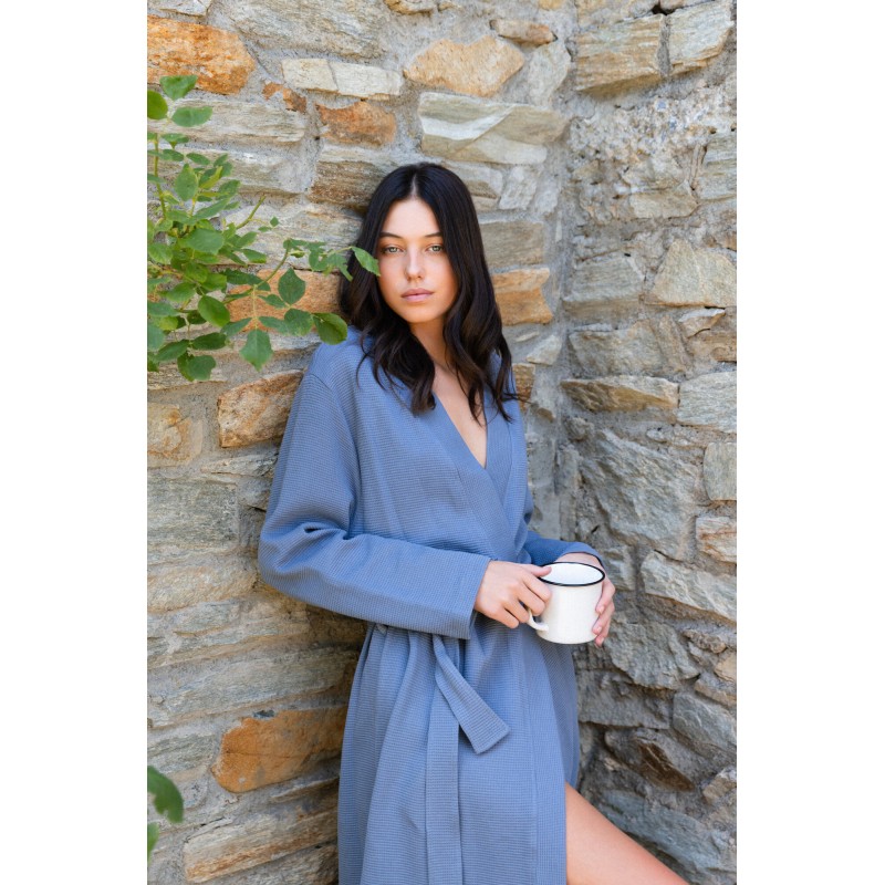 WN-1240 - Dusty Pink - ROBE LONG WAFFLE NOS- (WN-1240)