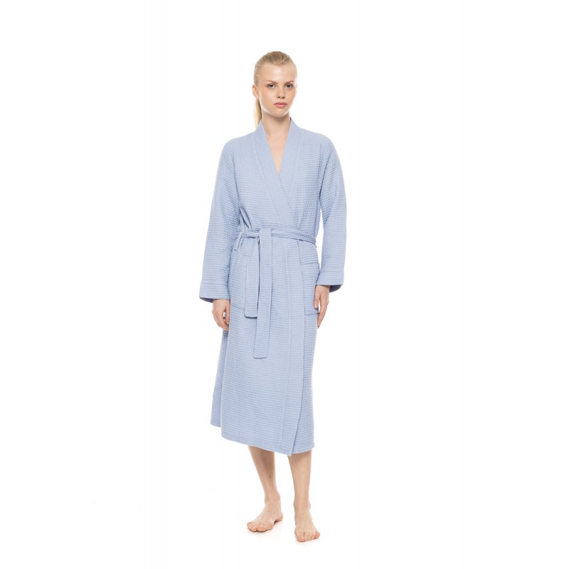 WN-1448 - Blue Cloud - ROBE LONG WAFFLE NOS- (WN-1448) WN-1448 - Blue Cloud - ROBE LONG WAFFLE NOS- (WN-1448)