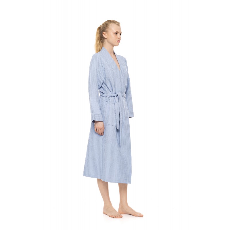 WN-1448 - Blue Cloud - ROBE LONG WAFFLE NOS- (WN-1448) WN-1448 - Blue Cloud - ROBE LONG WAFFLE NOS- (WN-1448)
