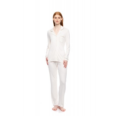 WN-1500 - Champagne - PYJAMA BUTTONED BAMBOO SOLID- (WN-1500)