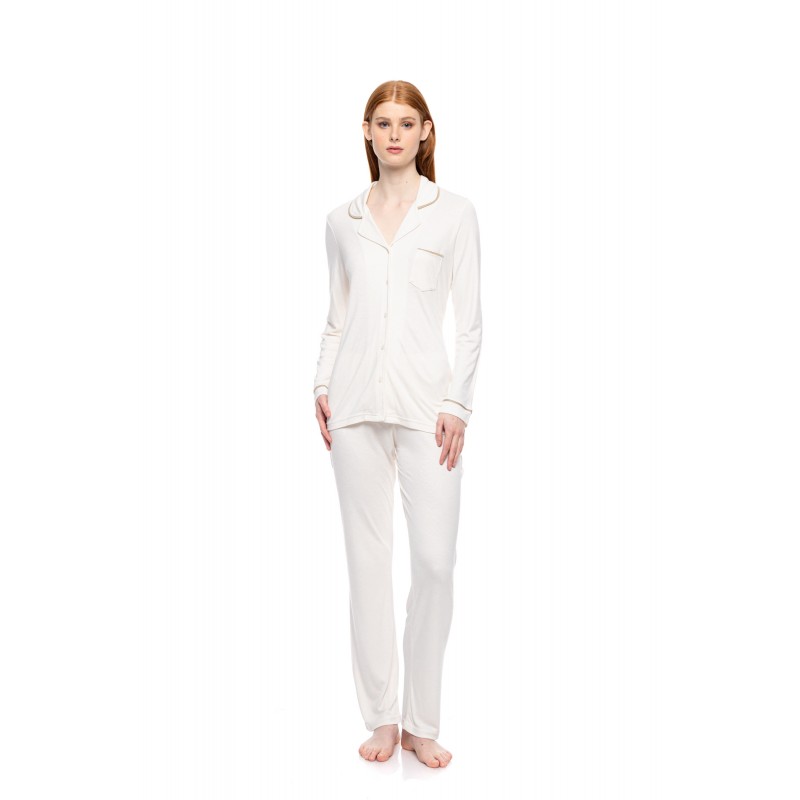 WN-1500 - Champagne - PYJAMA BUTTONED BAMBOO SOLID- (WN-1500) WN-1500 - Champagne - PYJAMA BUTTONED BAMBOO SOLID- (WN-1500)