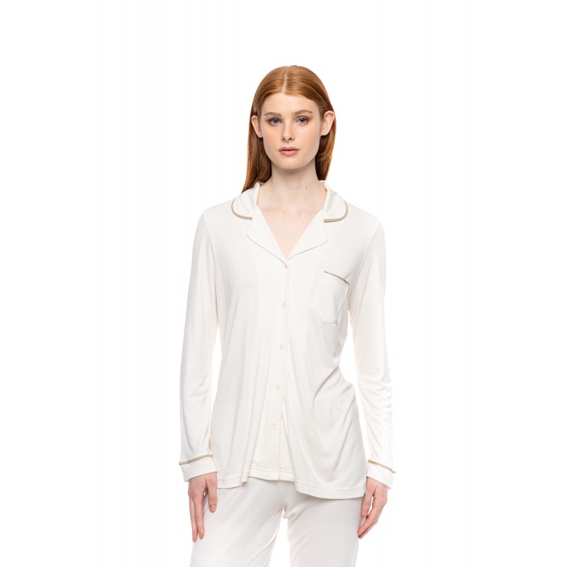 WN-1500 - Champagne - PYJAMA BUTTONED BAMBOO SOLID- (WN-1500) WN-1500 - Champagne - PYJAMA BUTTONED BAMBOO SOLID- (WN-1500)