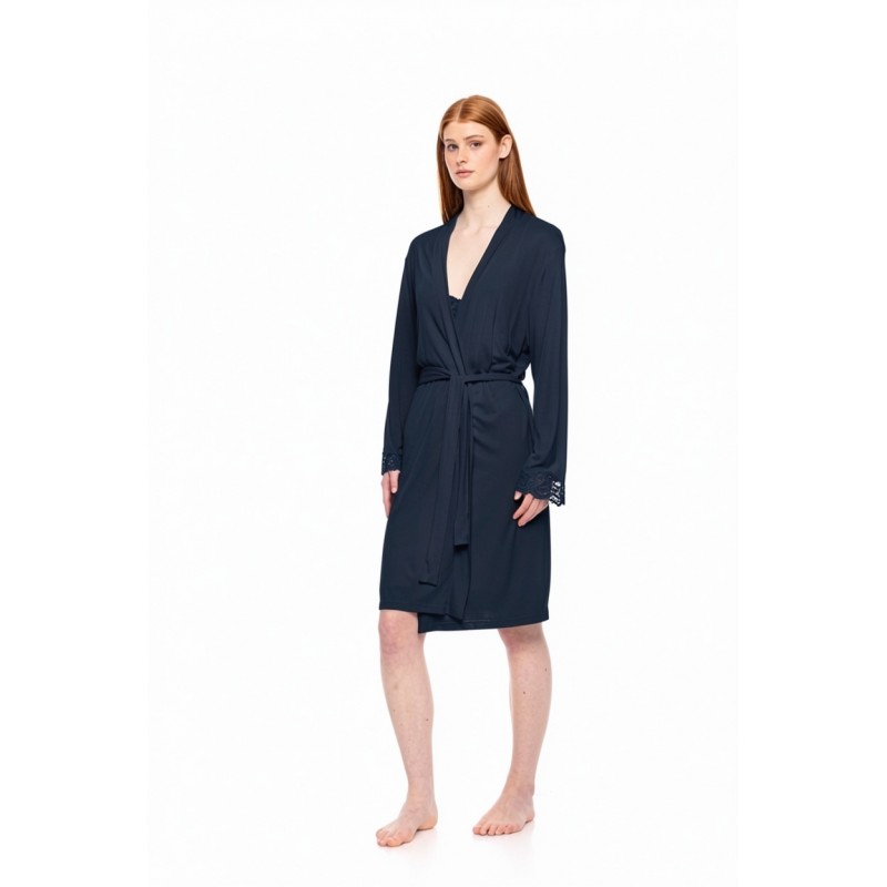 WN-1502 - Yacht Blue - NIGHTGOWN 2PCS SET BAMBOO SOLID- (WN-1502) WN-1502 - Yacht Blue - NIGHTGOWN 2PCS SET BAMBOO SOLID- (WN-1502)