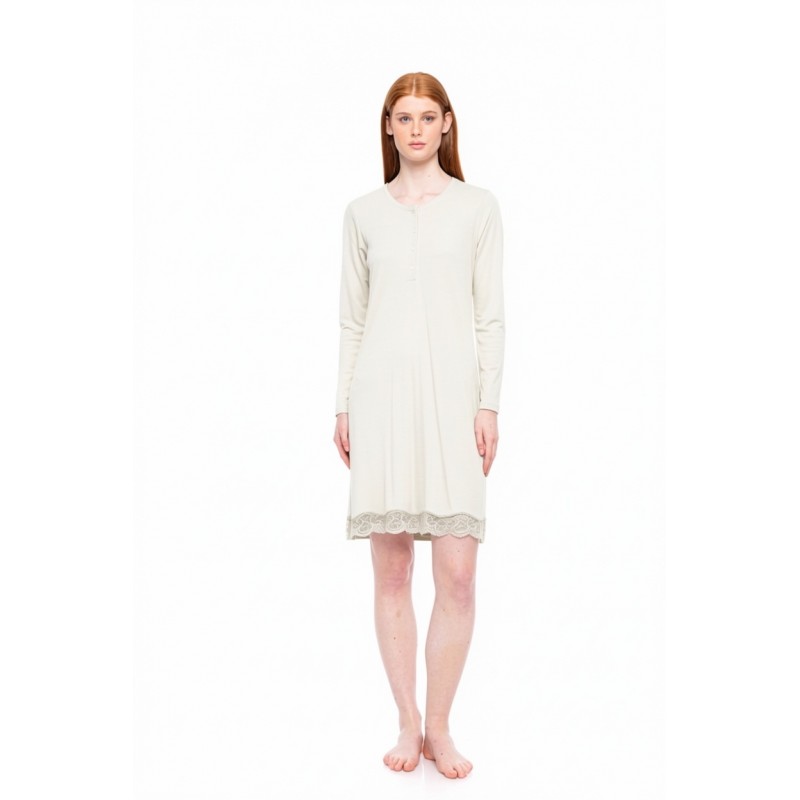WN-1505 - Champagne - NIGHTGOWN BAMBOO SOLID- (WN-1505)