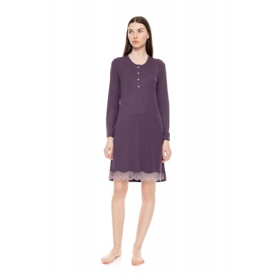 WN-1505 - Raspberry - NIGHTGOWN BAMBOO SOLID- (WN-1505) WN-1505 - Raspberry - NIGHTGOWN BAMBOO SOLID- (WN-1505)