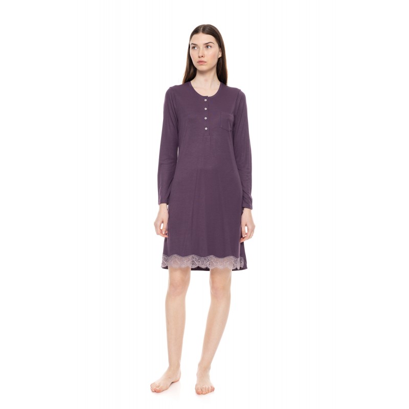 WN-1505 - Raspberry - NIGHTGOWN BAMBOO SOLID- (WN-1505) WN-1505 - Raspberry - NIGHTGOWN BAMBOO SOLID- (WN-1505)