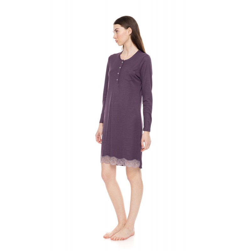 WN-1505 - Raspberry - NIGHTGOWN BAMBOO SOLID- (WN-1505) WN-1505 - Raspberry - NIGHTGOWN BAMBOO SOLID- (WN-1505)