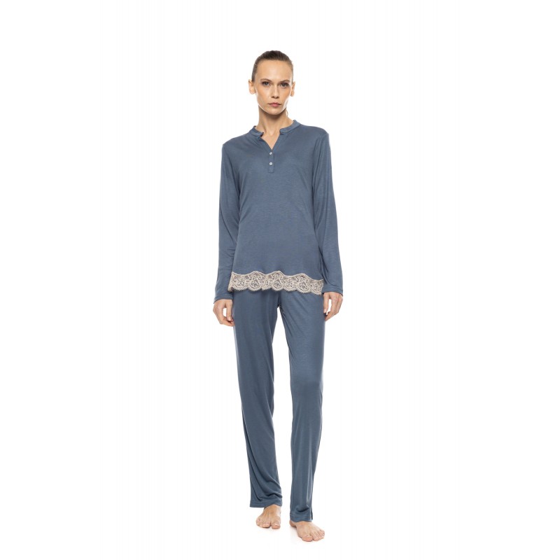 WN-1506 - Stone Blue - PYJAMA BAMBOO SOLID- (WN-1506) WN-1506 - Stone Blue - PYJAMA BAMBOO SOLID- (WN-1506)