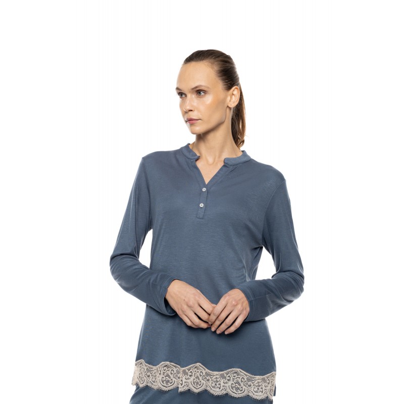 WN-1506 - Stone Blue - PYJAMA BAMBOO SOLID- (WN-1506) WN-1506 - Stone Blue - PYJAMA BAMBOO SOLID- (WN-1506)