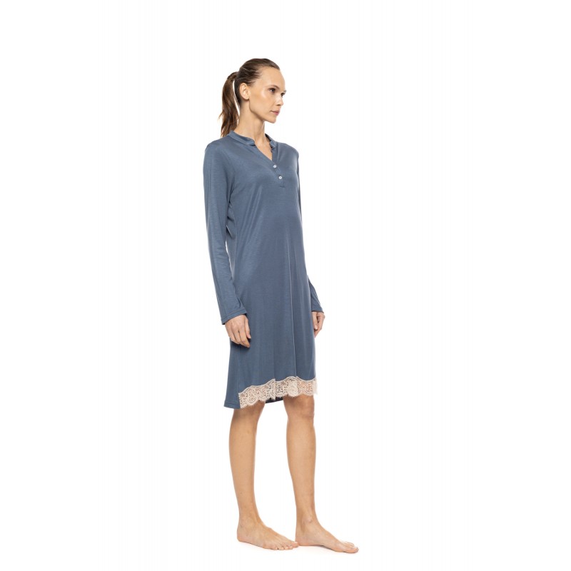 WN-1507 - Stone Blue - NIGHTGOWN BAMBOO SOLID- (WN-1507)