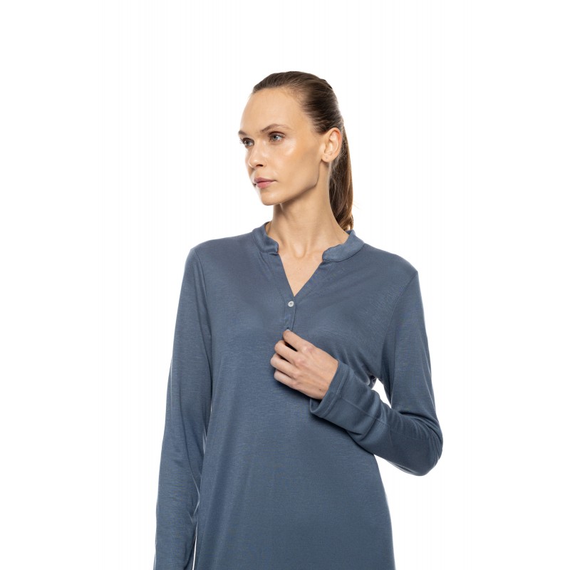 WN-1507 - Stone Blue - NIGHTGOWN BAMBOO SOLID- (WN-1507)