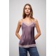 WN-1819 - Violete - Camisole Top Pure Satin Chic Lace- (WN-1819)