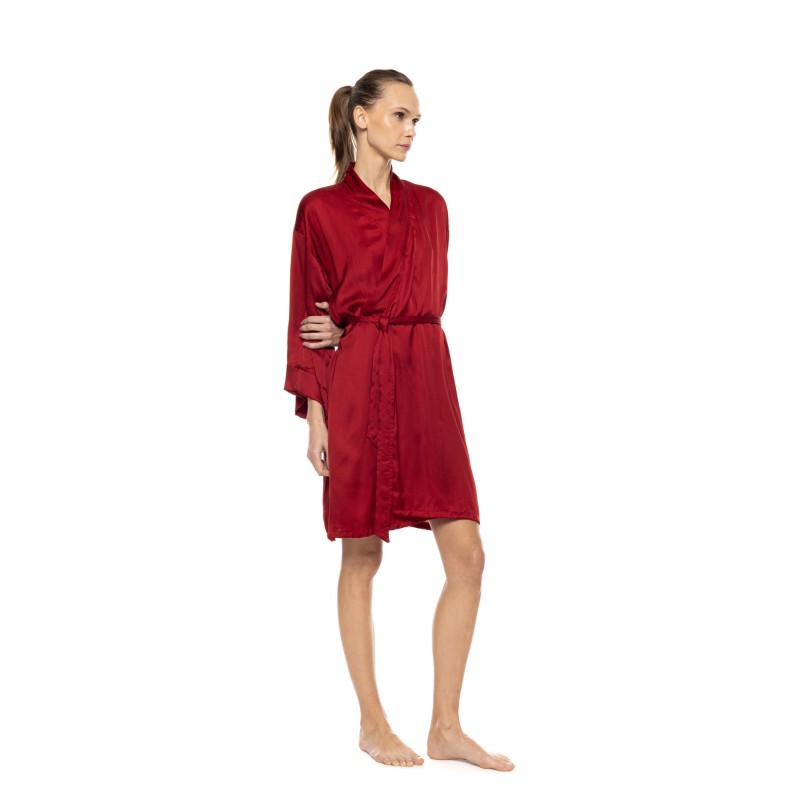 WN-1823 - Black - Robe Pure Satin Chic- (WN-1823) WN-1823 - Black - Robe Pure Satin Chic- (WN-1823)