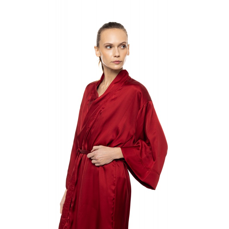 WN-1823 - Black - Robe Pure Satin Chic- (WN-1823) WN-1823 - Black - Robe Pure Satin Chic- (WN-1823)
