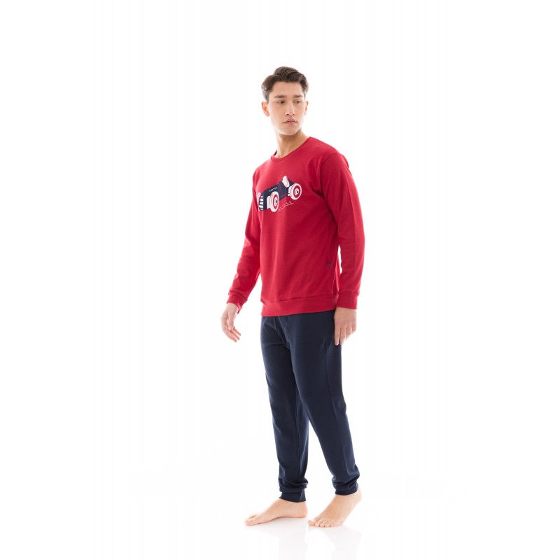 WN-M119 - Bordo - PIJAMA  T-SHIRT RACE NOS- (WN-M119)