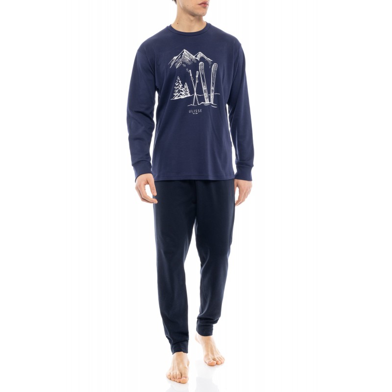 WN-M122 - Indigo Blue - PIJAMA T-SHIRT SKI NOS- (WN-M122) WN-M122 - Indigo Blue - PIJAMA T-SHIRT SKI NOS- (WN-M122)