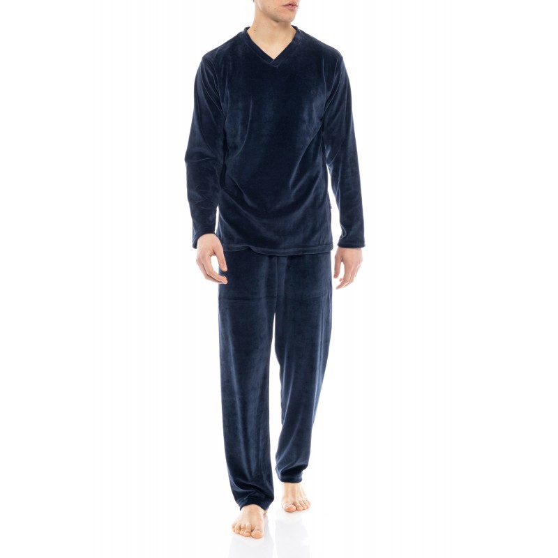 WN-M201 - Oil Green - PYJAMA VELVET V-NECK- (WN-M201)