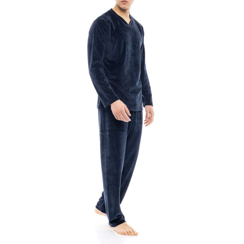 WN-M201 - Oil Green - PYJAMA VELVET V-NECK- (WN-M201)