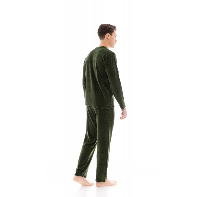 WN-M201 - Oil Green - PYJAMA VELVET V-NECK- (WN-M201) WN-M201 - Oil Green - PYJAMA VELVET V-NECK- (WN-M201)