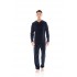 WN-M201 - Yacht Blue - PYJAMA VELVET V-NECK- (WN-M201)