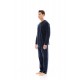WN-M201 - Yacht Blue - PYJAMA VELVET V-NECK- (WN-M201) WN-M201 - Yacht Blue - PYJAMA VELVET V-NECK- (WN-M201)