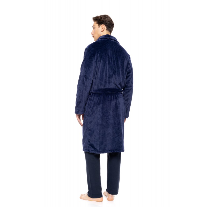 WN-M261 - Yacht Blue - ROBE LONG SOFT STRIPES NOS- (WN-M261)