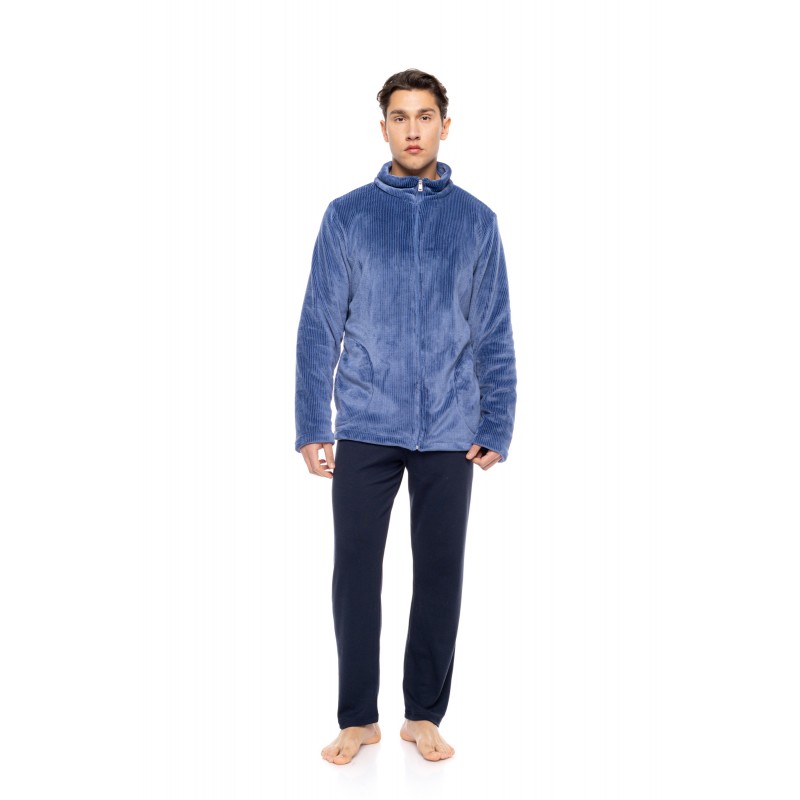 WN-M262 - Cosmos Blue - ROBE ZIPPER SOFT STRIPES NOS- (WN-M262)
