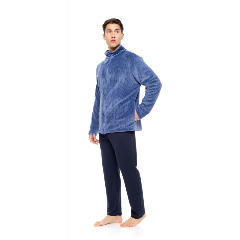 WN-M262 - Cosmos Blue - ROBE ZIPPER SOFT STRIPES NOS- (WN-M262)