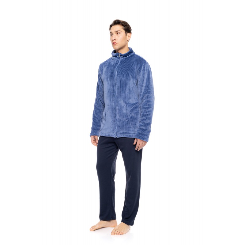 WN-M262 - Cosmos Blue - ROBE ZIPPER SOFT STRIPES NOS- (WN-M262)