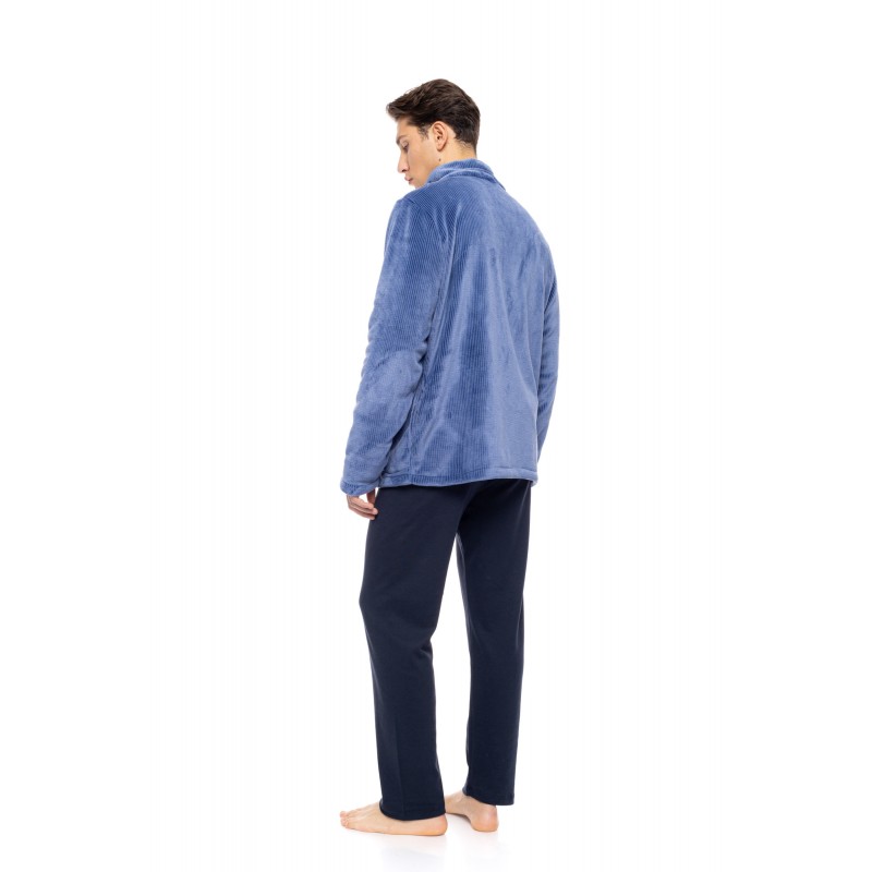 WN-M262 - Cosmos Blue - ROBE ZIPPER SOFT STRIPES NOS- (WN-M262)