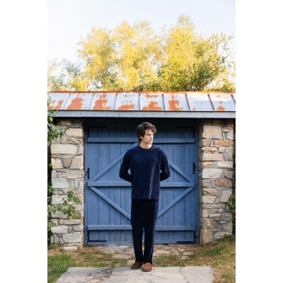 WN-M635 - Grey - PYJAMA VELVET STIPE- (WN-M635)