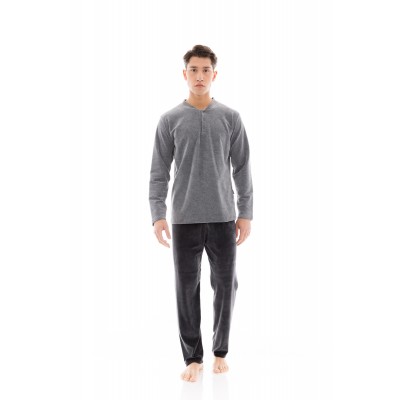 WN-M636 - Grey - PYJAMA VELVET STIPE- (WN-M636)
