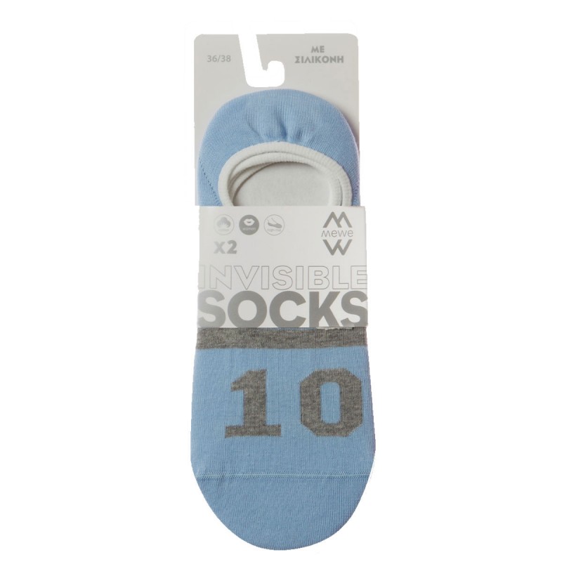 Me We Socks Γυναικείο Βαμβακερό High Rise Sous Bas με Αριθμούς Σετ 2 Τεμαχίων