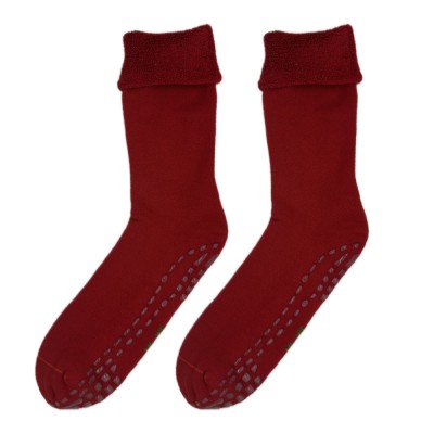 Me-We Γυναικεία Βαμβακερή Καλτσοπαντόφλα Όλο Πετσέτα Μονόχρωμη με Αντιολισθητική Πατούσα