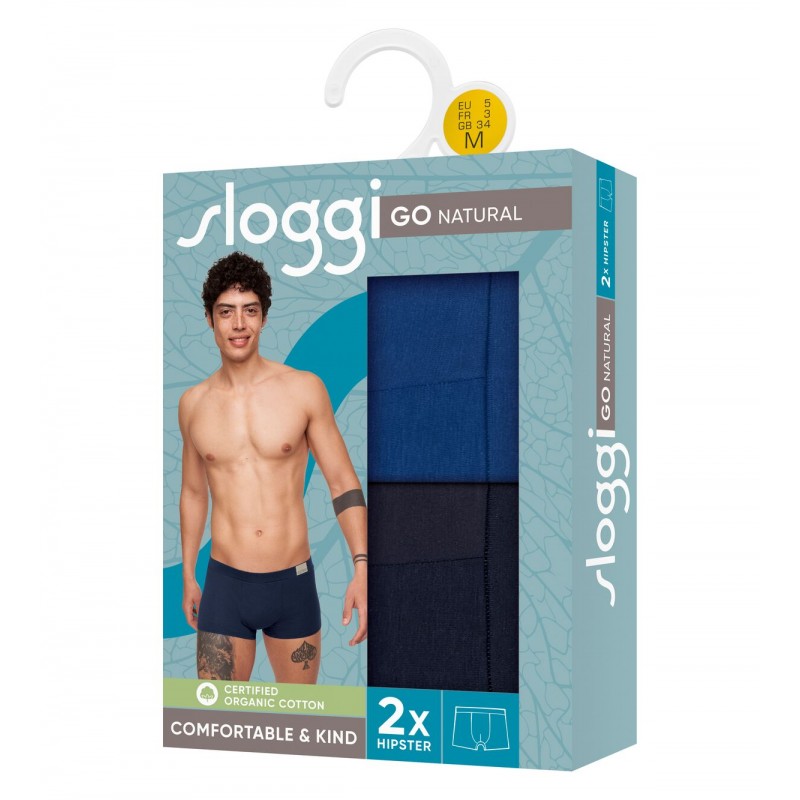 Sloggi Men Go Natural H Hipster C2P Organic Cotton - Σετ 2 Τεμαχίων
