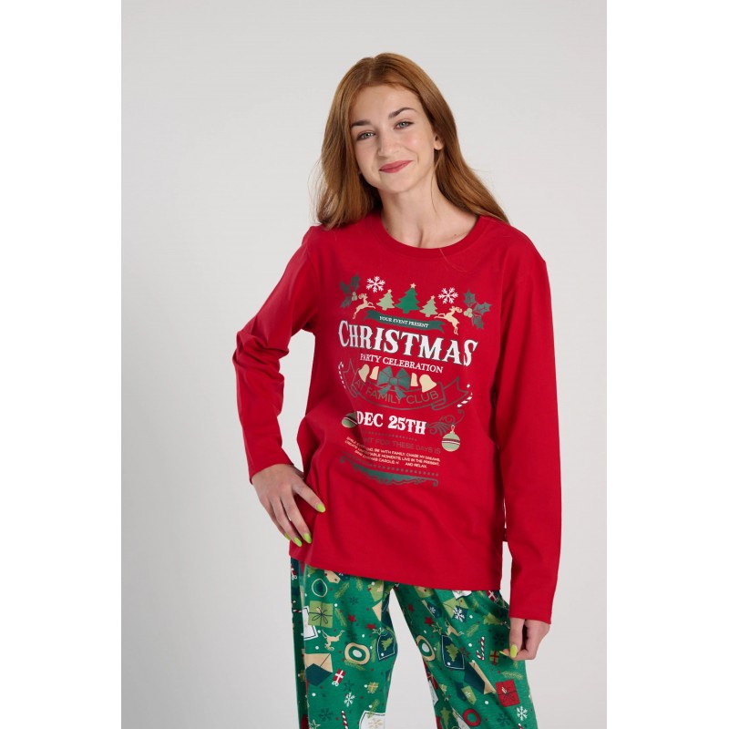 MUYDEMI - Εφηβική Πυτζάμα Unisex Christmas Print (10 - 16 ετών)