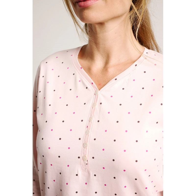 MUYDEMI - Γυναικεία Χειμερινή Πυτζάμα με Πουά και Floral Print