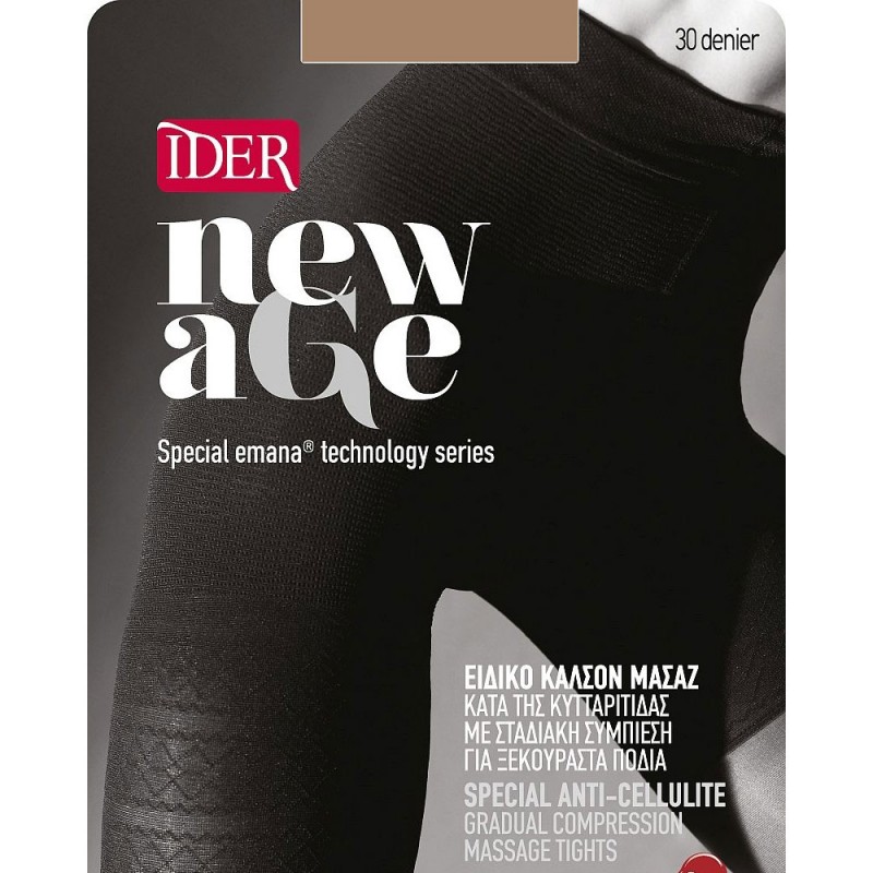 Ider - NEW AGE 30 Den Διάφανο Ελαστικό Αντικυτταριδικό Καλσόν - DAINO