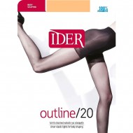 Ider - OUTLINE 20 DEN Body Shaping Λεπτό Διάφανο Ενισχυμένο Ελαστικό Καλσόν Λαστέξ Κιλότα με Πόδι - MIELE