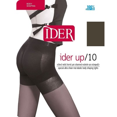 Ider Up 10 - Ειδικό Πολύ Λεπτό Ματ Ελαστικό Καλσόν 10 Den για Σύσφιξη - OFF BLACK