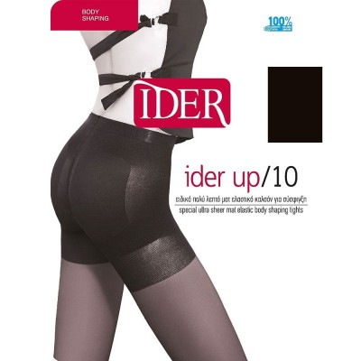 Ider Up 10 - Ειδικό Πολύ Λεπτό Ματ Ελαστικό Καλσόν 10 Den για Σύσφιξη - ΜΑΥΡΟ