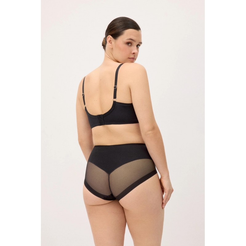 Ysabel Mora - Γυναικείο Βαμβακερό Ψηλόμεσο Σλιπ Σύσφιξης με Τούλι – Ελαφριά Στήριξη Χωρίς Ραφές