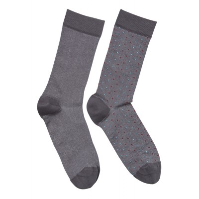 Me-We Ανδρική Βαμβακερή Ελαστική Κάλτσα με Πουά Σχέδιο (2 Ζεύγη)