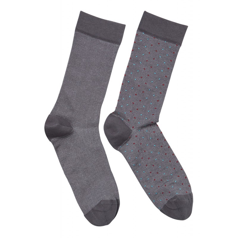 Me-We Ανδρική Βαμβακερή Ελαστική Κάλτσα με Πουά Σχέδιο (2 Ζεύγη)
