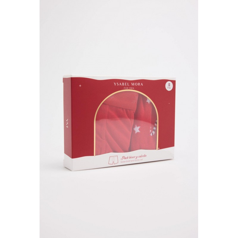 Ysabel Mora Ανδρικό Boxer με Εξωτερικό Λάστιχο XMAS Gift Box