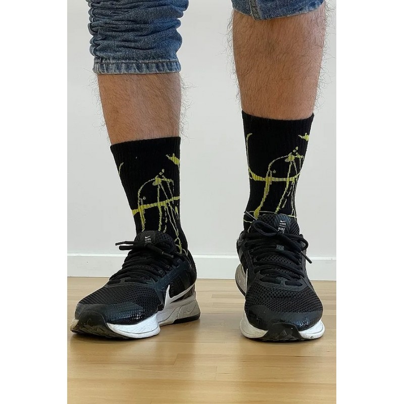 Ider Unisex Κάλτσες Βαμβακολύκρα Rib με Γραμμικό Σχέδιο 2-PACK